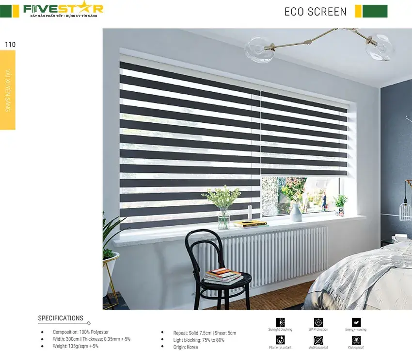 Rèm cầu vồng giá rẻ hãng Fivestar mã ECO SCREEN