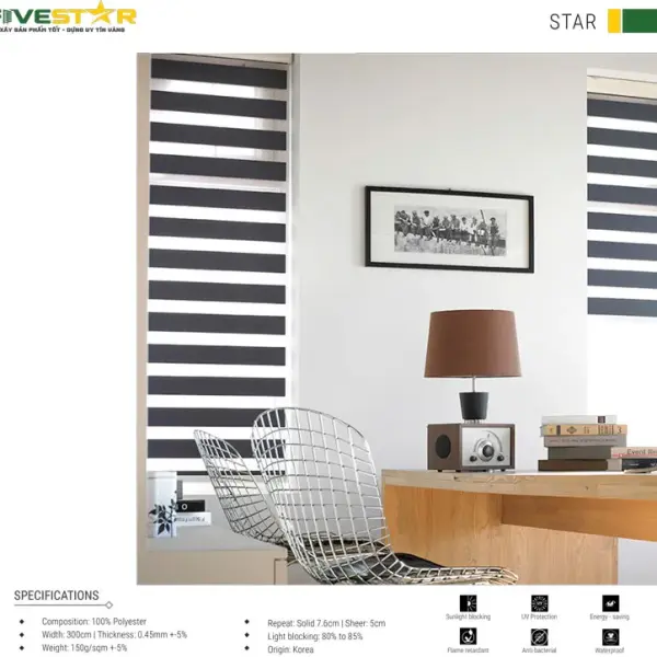 Rèm cầu vồng giá rẻ hãng Fivestar mã STAR