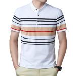 Áo sơ mi nam cotton dệt kim tay ngắn mùa hè, thoáng khí, size lớn, kiểu dáng công sở thường ngày, họa tiết rằn ri 2024