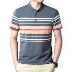 Áo sơ mi nam cotton dệt kim tay ngắn mùa hè, thoáng khí, size lớn, kiểu dáng công sở thường ngày, họa tiết rằn ri 2024