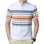 Áo sơ mi nam cotton dệt kim tay ngắn mùa hè, thoáng khí, size lớn, kiểu dáng công sở thường ngày, họa tiết rằn ri 2024