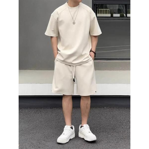 Quần short jogger cotton in logo tùy chỉnh, unisex, phong cách đường phố, bộ đồ thể thao 2 món, áo phông size lớn, chất liệu thoáng khí