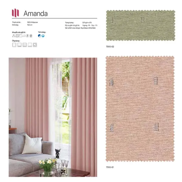 Rèm vải Nhật Bản mã Amanda