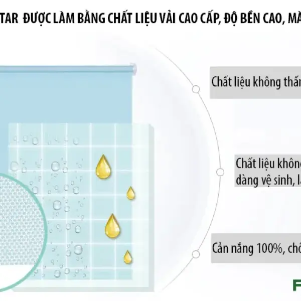 Rèm cuốn cản sáng 100% hãng FIVESTAR mã W01