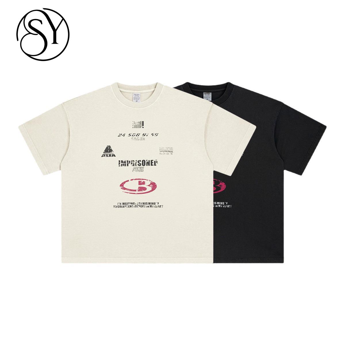 Áo thun nam Beauledo Summer American Streetwear phong cách thể thao đường phố nước ngoài, chất liệu 100% cotton 235g, dáng rộng, thoáng khí, cá tính.