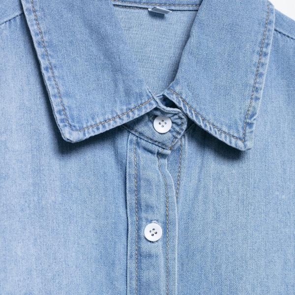 2025 mùa hè mới của phụ nữ thanh lịch đi lại ngắn tay áo sơ mi denim lỏng lẻo đơn giản ve áo giản dị rửa sạch với yếu tố thời trang cổ điển