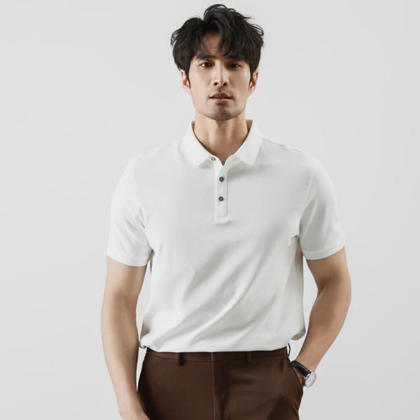 2025 Mùa Hè Ngắn Tay Thời Trang T Áo Sơ Mi Chất Lượng Cao Ve Áo Kinh Doanh Rắn Màu Sắc Giản Dị Polo Áo Sơ Mi Cho Nam Giới