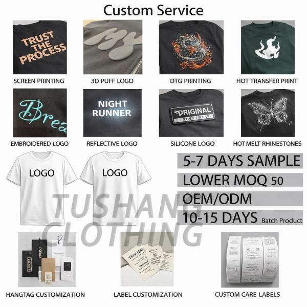 Áo thun nam chất liệu cotton dày 250 gsm, kiểu dáng rộng thùng thình, in kỹ thuật số DTG, thiết kế crop top, sản xuất OEM.