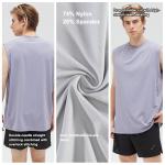 Áo ba lỗ nam chất liệu nylon tơ đá, thoáng mát, kiểu dáng rộng rãi, thích hợp tập gym, chạy bộ ngoài trời, marathon, tập luyện đường mòn.