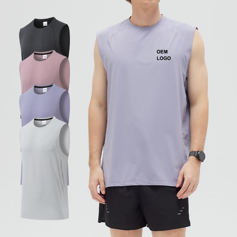 Áo ba lỗ nam chất liệu nylon tơ đá, thoáng mát, kiểu dáng rộng rãi, thích hợp tập gym, chạy bộ ngoài trời, marathon, tập luyện đường mòn.