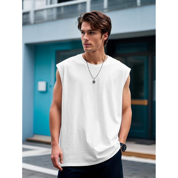 Áo ba lỗ tập gym nam mùa hè nhẹ, thoáng khí, 100% cotton, khả năng thấm hút mồ hôi vượt trội