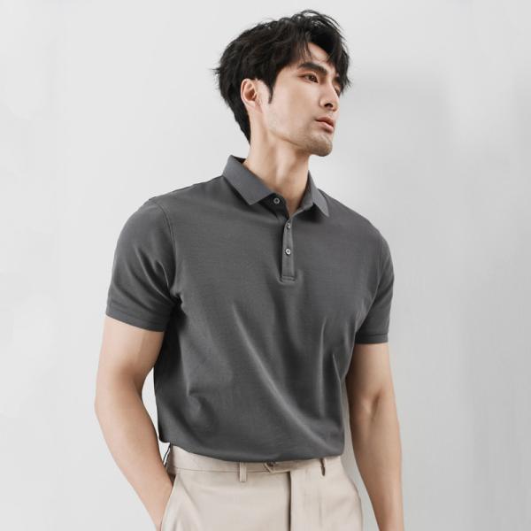 2025 Mùa Hè Ngắn Tay Thời Trang T Áo Sơ Mi Chất Lượng Cao Ve Áo Kinh Doanh Rắn Màu Sắc Giản Dị Polo Áo Sơ Mi Cho Nam Giới