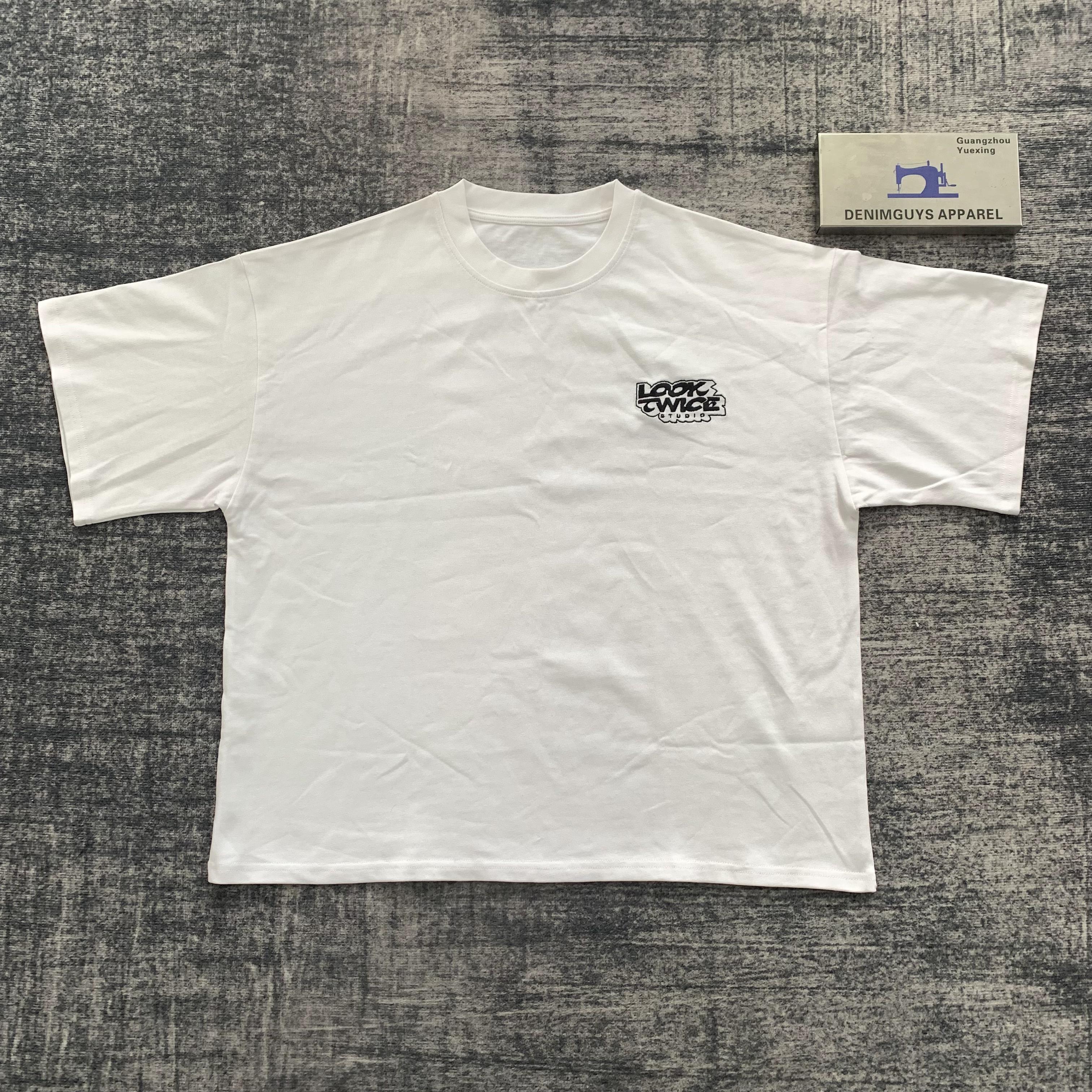 Denimguys Tùy Chỉnh 100% Cotton Người Đàn Ông Của Quá Khổ T-Shirt Nhà Máy Tùy Chỉnh Thời Trang Phố Thêu O-Cổ T-Shirt Cho Nam Giới