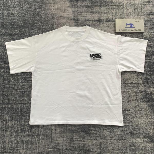 Denimguys Tùy Chỉnh 100% Cotton Người Đàn Ông Của Quá Khổ T-Shirt Nhà Máy Tùy Chỉnh Thời Trang Phố Thêu O-Cổ T-Shirt Cho Nam Giới