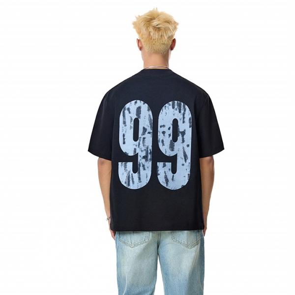 Tùy Chỉnh Bán Buôn 100% Cotton Dệt Kim Quá Khổ Đau Khổ Nặng Người Đàn Ông Của T-Shirt Với Lụa Màn Hình In Ấn