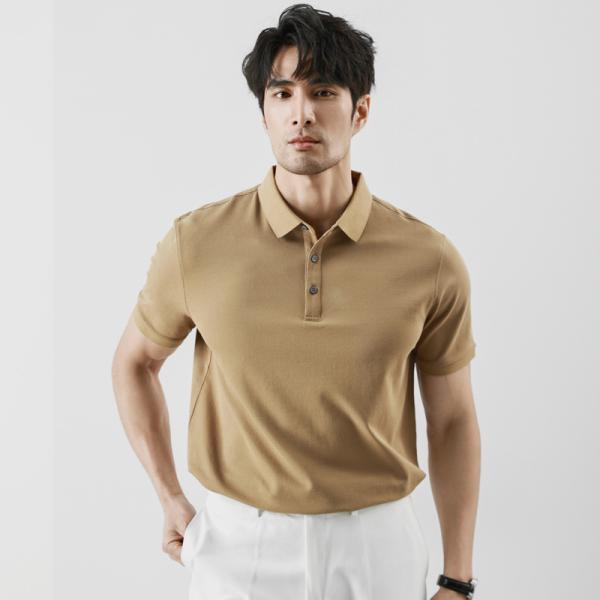 2025 Mùa Hè Ngắn Tay Thời Trang T Áo Sơ Mi Chất Lượng Cao Ve Áo Kinh Doanh Rắn Màu Sắc Giản Dị Polo Áo Sơ Mi Cho Nam Giới