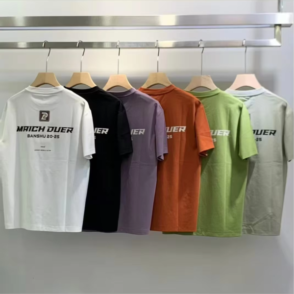 Tùy Chỉnh Nhanh Chóng Thêu Nặng 300gsm 100% Bông Thả Vai Quá Khổ Thời Trang In Người Đàn Ông Của T-Shirt Vải Dệt Kim