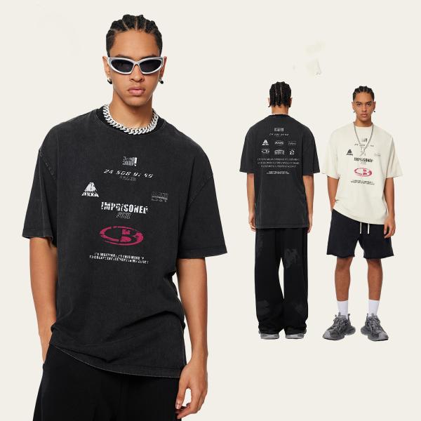 Áo thun nam Beauledo Summer American Streetwear phong cách thể thao đường phố nước ngoài, chất liệu 100% cotton 235g, dáng rộng, thoáng khí, cá tính.