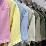 Áo thun nam oversize cơ bản 17 màu phong cách đường phố nhuộm sợi 100% cotton vải làm mát tùy chỉnh nhẹ thoáng khí ngoài trời chống nắng