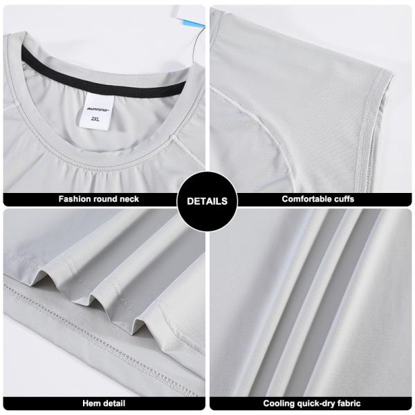 Áo ba lỗ nam chất liệu nylon tơ đá, thoáng mát, kiểu dáng rộng rãi, thích hợp tập gym, chạy bộ ngoài trời, marathon, tập luyện đường mòn.