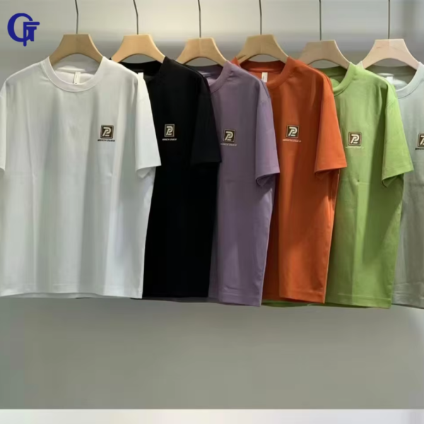 Tùy Chỉnh Nhanh Chóng Thêu Nặng 300gsm 100% Bông Thả Vai Quá Khổ Thời Trang In Người Đàn Ông Của T-Shirt Vải Dệt Kim