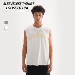 T Áo Sơ Mi Tank Top Người Đàn Ông Thời Trang Phố Quần Áo Siêu Sản Xuất Gân Vòng Cổ Phồng In Loose Người Đàn Ông Của Tank Top Không Tay T-Shirt