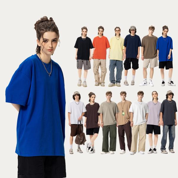 Custom Screen Print 305g Thick Cotton t Shirt White Streetwear Oversize Heavyweight T-shirts Plus Size Men's t Shirts