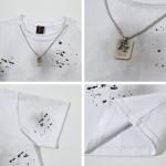 Áo thun cotton chất lượng cao in khổ lớn, kiểu dáng rộng thùng thình, tay áo trễ vai, phong cách đường phố, có logo tùy chỉnh, size lớn, kiểu rách