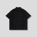 Áo Polo nam mùa hè chất lượng cao, kiểu dáng đơn giản, phong cách retro Mỹ, phối màu, rộng rãi, tay ngắn, in logo tùy chỉnh