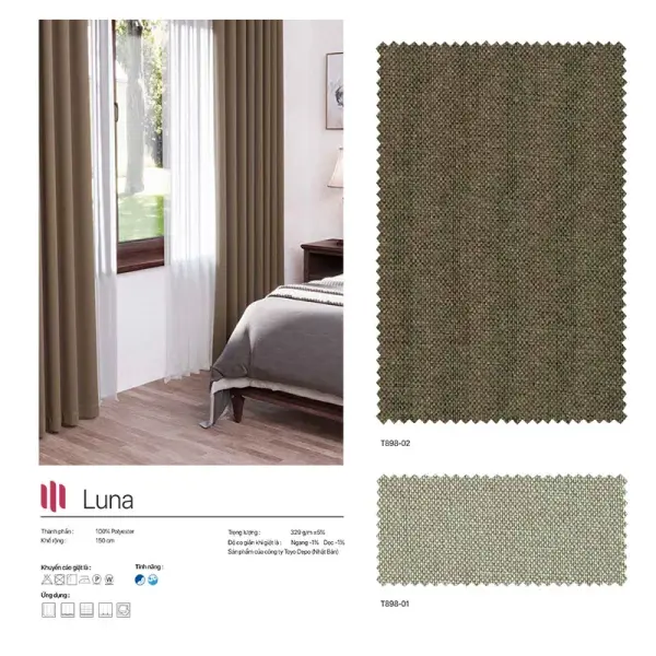 Rèm vải Nhật Bản mã Luna