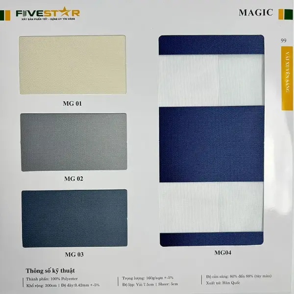 Rèm cầu vồng giá rẻ hãng FIVESTAR mã Magic