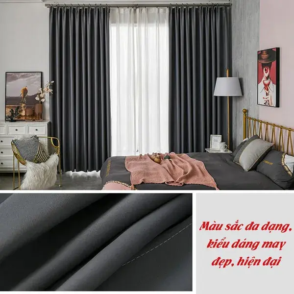 Rèm vải bố phòng ngủ chống nắng tốt mã PA25-12