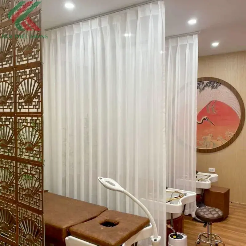 Rèm Spa giá rẻ chất liệu voan trắng – SP08