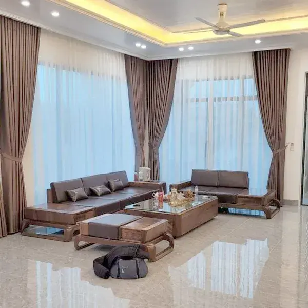 Rèm vải bố phòng khách chống nắng tốt mã PA25-09