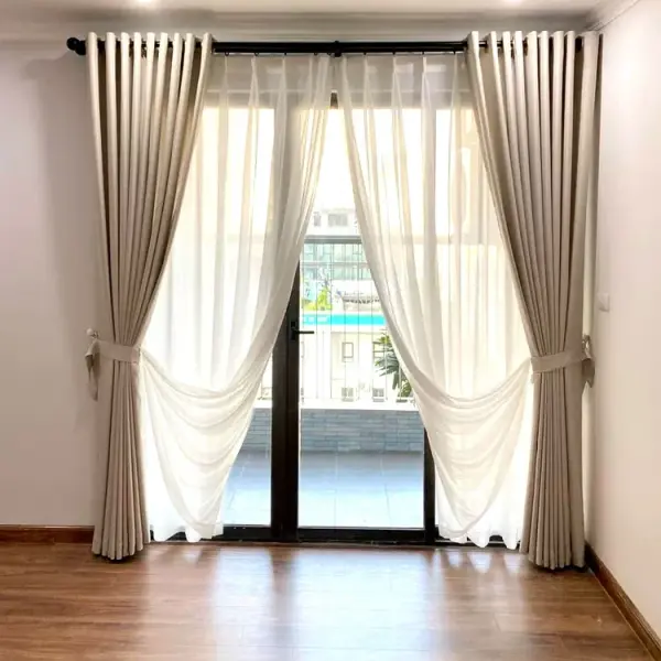Rèm vải phòng ngủ chung cư cản nắng đẹp giá rẻ – Mã GA05