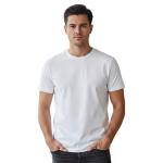 Áo thun nam trắng tay ngắn cổ tròn, chất liệu jersey cotton 100%, dáng rộng, phong cách đường phố, chống xù, 220g
