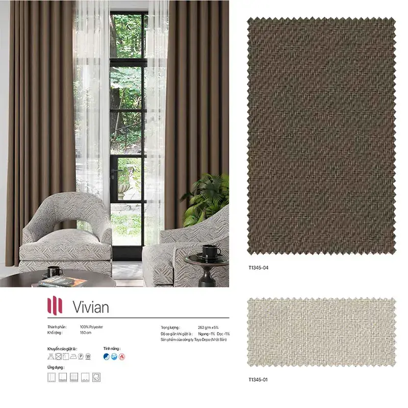 Rèm vải Nhật Bản mã Vivian